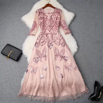 Party Dress Elegant Women's 2019 Spring New Sequined Embroidered High Waist Mesh Patchwork Lace Round Neck Slim Dresses Midi
Party Dress Elegant Women's 2019 Spring New Sequined Embroidered High Waist Mesh Patchwork Lace Round Neck Slim Dresses Midi