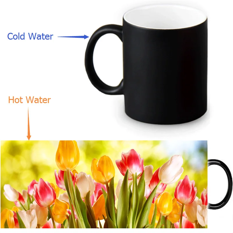 Tulip Flower Heat Reveal Mug Color Change Coffee Cup Sensitive Morphing Mugs Temperature Sensing DIY Birthday Gift
Tulip Flower Heat Reveal Mug Color Change Coffee Cup Sensitive Morphing Mugs Temperature Sensing DIY Birthday Gift