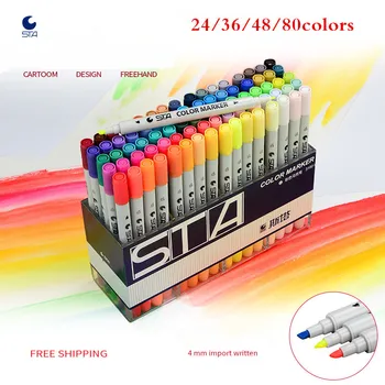 STA Art Markers Watercolor Brush Pen Double Head Manga Sketch Marker Pens For Drawing Art Supplies Stationery Paint Dual Tip Pen
STA Art Markers Watercolor Brush Pen Double Head Manga Sketch Marker Pens For Drawing Art Supplies Stationery Paint Dual Tip Pen