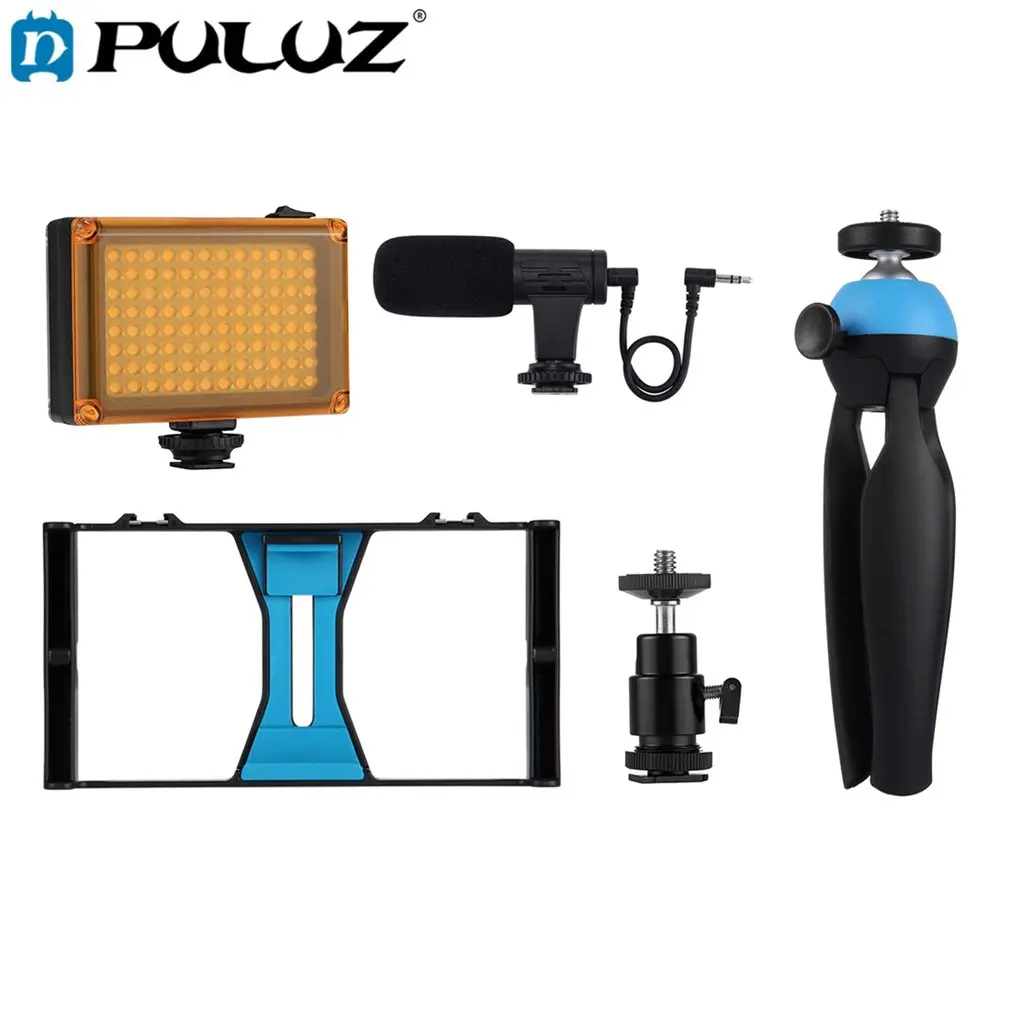 PULUZ 4 in 1 Live Broadcast LED Selfie Light Smartphone Video Rig Kits With Microphone Tripod Mount Cold Shoe Tripod Head
PULUZ 4 in 1 Live Broadcast LED Selfie Light Smartphone Video Rig Kits With Microphone Tripod Mount Cold Shoe Tripod Head