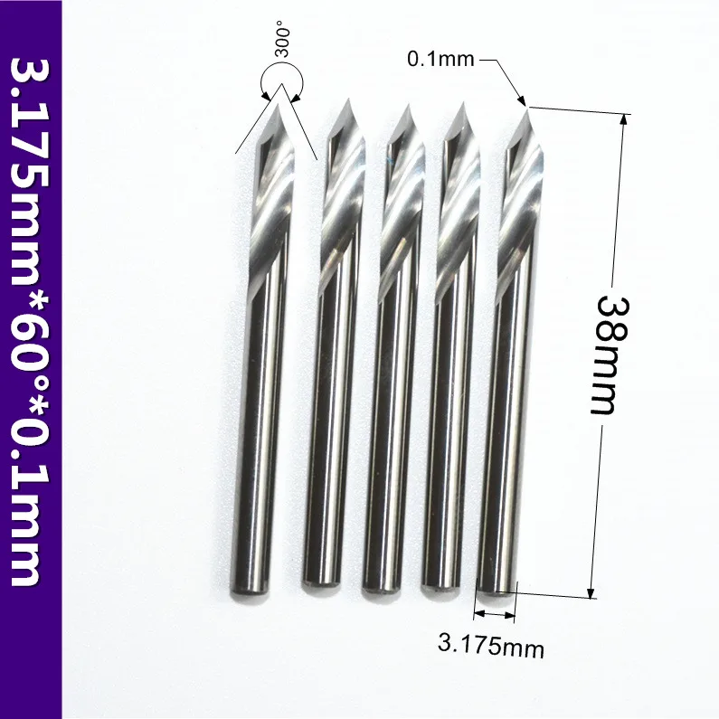 3.175mm*60deg*0.1mm-free shipping 1 flute engraving router bit,aluminum copper mdf wood milling cutter,taper milling cutter
3.175mm*60deg*0.1mm-free shipping 1 flute engraving router bit,aluminum copper mdf wood milling cutter,taper milling cutter