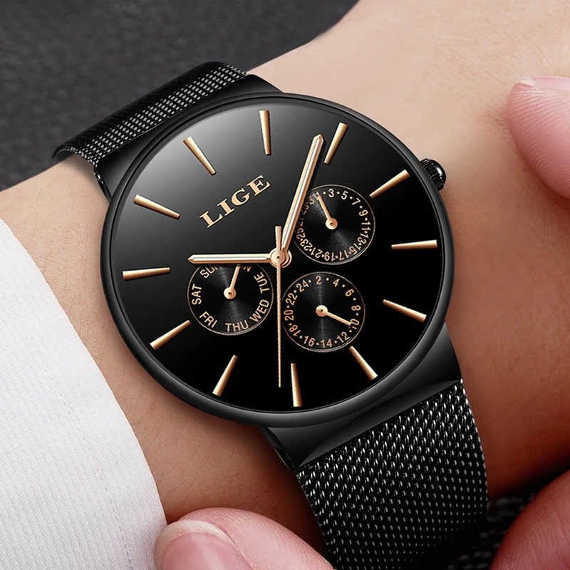 New LIGE Luxury brand Men's Watches watch men Fashion sports quartz-watch stainless steel mesh strap ultra thin dial date clock
New LIGE Luxury brand Men's Watches watch men Fashion sports quartz-watch stainless steel mesh strap ultra thin dial date clock