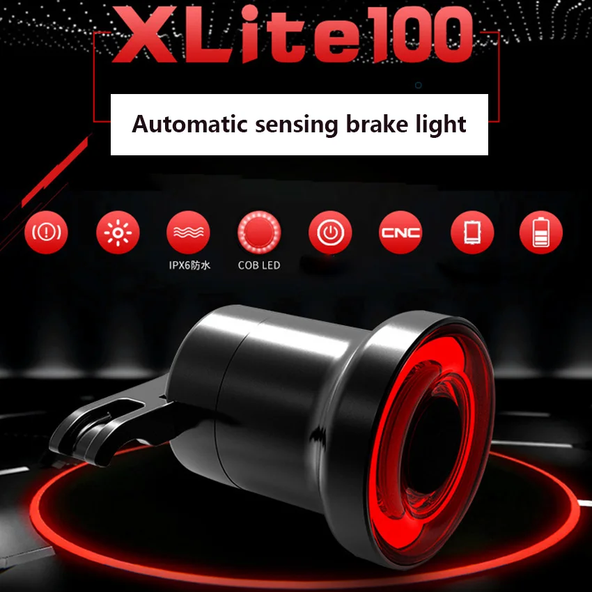 Xlite100 Bicycle Taillights Smart Intelligent Auto Cycling Sensor Brake Lights USB Charging Road Bike MTB Safety Rear Taillights
Xlite100 Bicycle Taillights Smart Intelligent Auto Cycling Sensor Brake Lights USB Charging Road Bike MTB Safety Rear Taillights