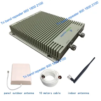 

Tri Band 900 1800 2100 Repeater GSM DCS WCDMA 2g 3g 4g LTE triband signal Booster 900mhz 1800mhz 2100mhz cellphone Amplifier kit