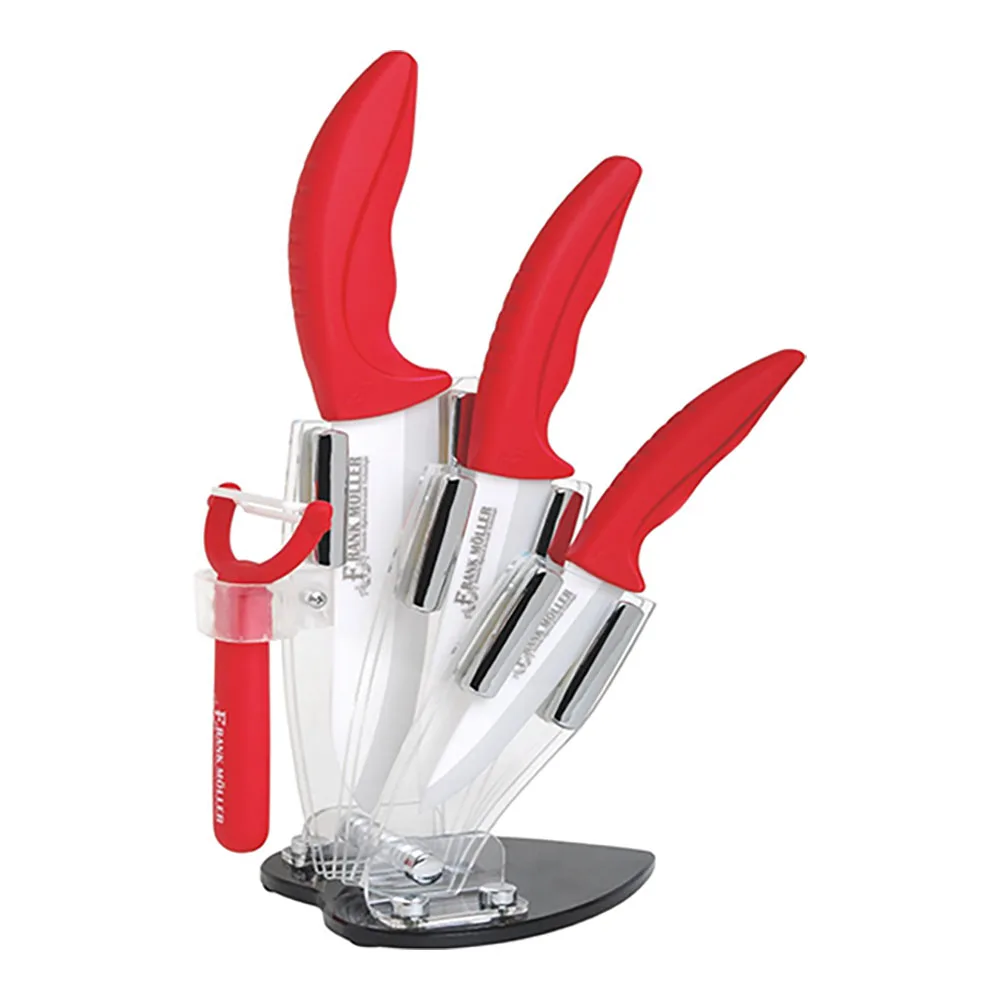5pcs ceramic knife set colorful kitchen knife with acrylic holder stand and ceramic peeler
5pcs ceramic knife set colorful kitchen knife with acrylic holder stand and ceramic peeler