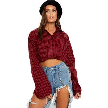 ROPALIA Women Plaid Print Shirt Spring Autumn Turn-down Collar Cropped Shirts Streetwear Long Sleeve Blouses Female Tops
ROPALIA Women Plaid Print Shirt Spring Autumn Turn-down Collar Cropped Shirts Streetwear Long Sleeve Blouses Female Tops