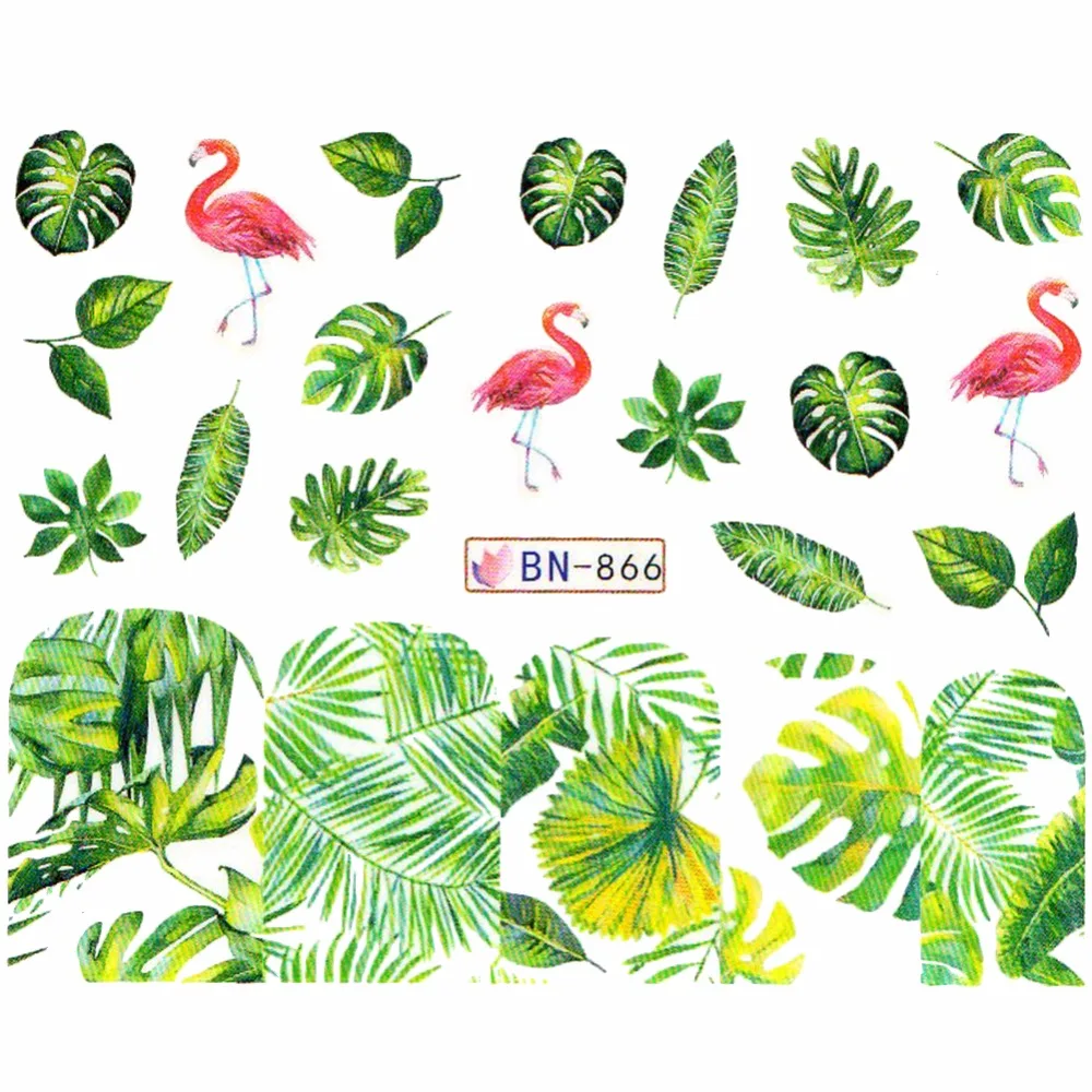 New Nail Stickers Green Leaf Flamingo Flowers Feather Water Decals Nail Art Decorations Wraps Sliders Manicure
New Nail Stickers Green Leaf Flamingo Flowers Feather Water Decals Nail Art Decorations Wraps Sliders Manicure
