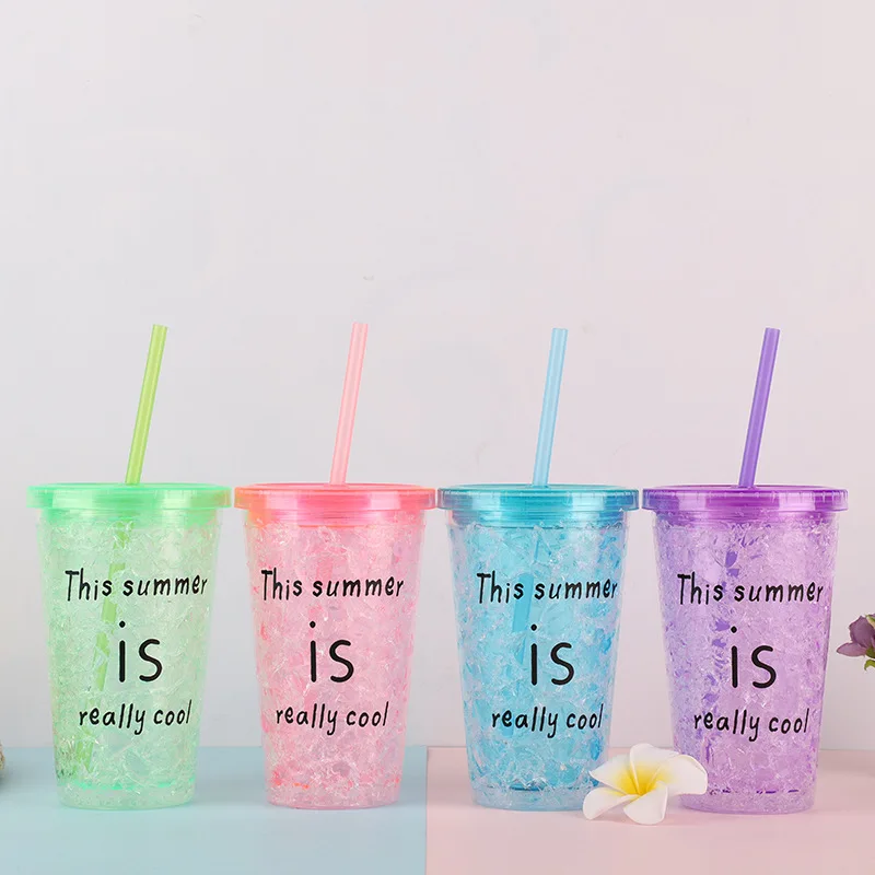 New Style Cute Double Straw Only Ice Glasses Creative Cold Insulation Crushed Ice Cup Portable Readily Gift Cup
New Style Cute Double Straw Only Ice Glasses Creative Cold Insulation Crushed Ice Cup Portable Readily Gift Cup