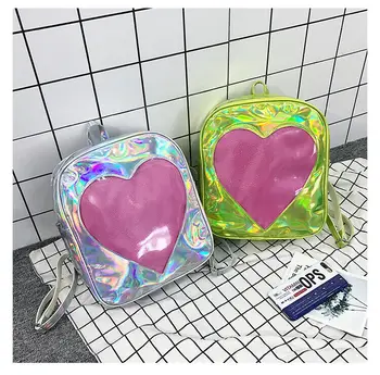 Fashion Small Backpack Cute Holographic Backpack Heart Pattern Laser Backpack for Women
Fashion Small Backpack Cute Holographic Backpack Heart Pattern Laser Backpack for Women
