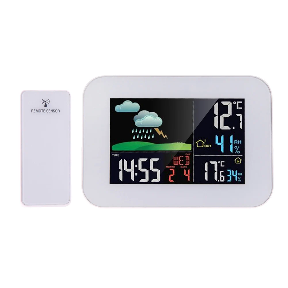 Colorful Wireless Weather Station With Forecast Temperature Humidity Alarm and Snooze Thermometer Hygrometer Clock EU/US Plug
Colorful Wireless Weather Station With Forecast Temperature Humidity Alarm and Snooze Thermometer Hygrometer Clock EU/US Plug