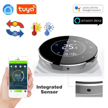 TUYA app 2pipe fan coil wifi thermostat temperature controlled for Sensor NTC 10K Works with Alexa/Google home/echo 
TUYA app 2pipe fan coil wifi thermostat temperature controlled for Sensor NTC 10K Works with Alexa/Google home/echo
