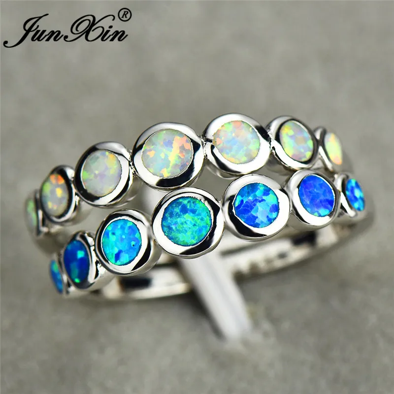JUNXIN Minimalist Female Stacking White Blue Fire Opal Stone Rings For Women 925 Sterling Silver Filled Round Wedding Ring Girls
JUNXIN Minimalist Female Stacking White Blue Fire Opal Stone Rings For Women 925 Sterling Silver Filled Round Wedding Ring Girls