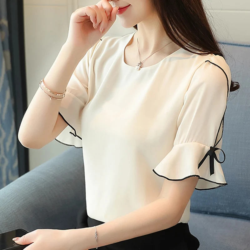 Summer feminine tops fashion 2019 chiffon women blouse shirt bow short sleeve sweet women's clothing pink o-neck blusas
Summer feminine tops fashion 2019 chiffon women blouse shirt bow short sleeve sweet women's clothing pink o-neck blusas