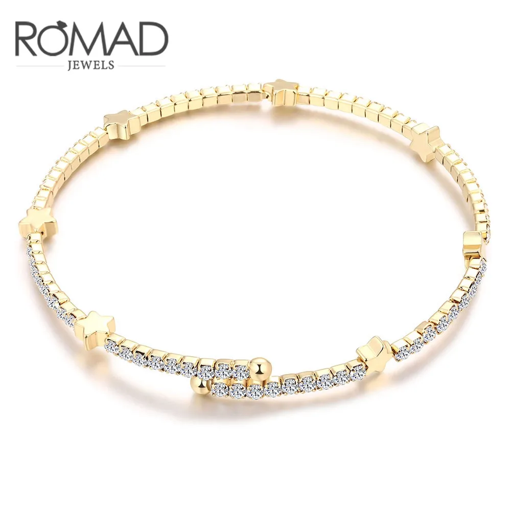 ROXI ROMAD Brand Gold Color Genuine Austrian Crystal five-pointed Star Bangles Bracelets For Women Elegant Wedding Jewelry Gift
ROXI ROMAD Brand Gold Color Genuine Austrian Crystal five-pointed Star Bangles Bracelets For Women Elegant Wedding Jewelry Gift