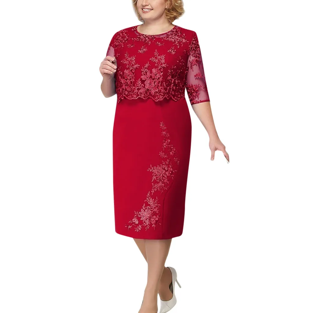 Dress Women Sexy Dress Fashion Lace Elegant Mother Of Bride Dress Knee Length Plus Size Dress
Dress Women Sexy Dress Fashion Lace Elegant Mother Of Bride Dress Knee Length Plus Size Dress