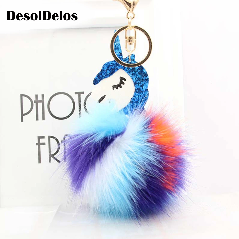 Pompom Unicorn Keychain Colorful Poms Fake Rabbit fur ball Fluffy Key Chain Horse porte clef Wome Bag Car Keyring llavero mujer
Pompom Unicorn Keychain Colorful Poms Fake Rabbit fur ball Fluffy Key Chain Horse porte clef Wome Bag Car Keyring llavero mujer