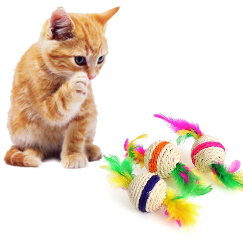 Pet Cat Kitten Toy Rolling Sisal Scratching Ball Funny Cat Kitten Play Dolls Tumbler Ball Pet Cat Toys Feather Toy Random Color
Pet Cat Kitten Toy Rolling Sisal Scratching Ball Funny Cat Kitten Play Dolls Tumbler Ball Pet Cat Toys Feather Toy Random Color