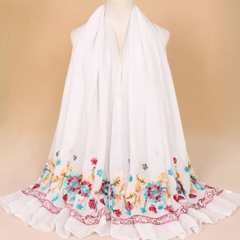 Новинка 2018 Модный женский цветочный хлопковый шарф хиджаб с мордочками мягкий