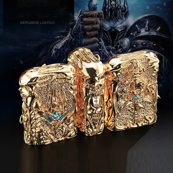 Pure Copper Oil Lighter Vintage Lich King Relief Kerosene Lighter Fire Cigarette Retro Metal Tobacco Men Gadgets Smoker Gift
Pure Copper Oil Lighter Vintage Lich King Relief Kerosene Lighter Fire Cigarette Retro Metal Tobacco Men Gadgets Smoker Gift