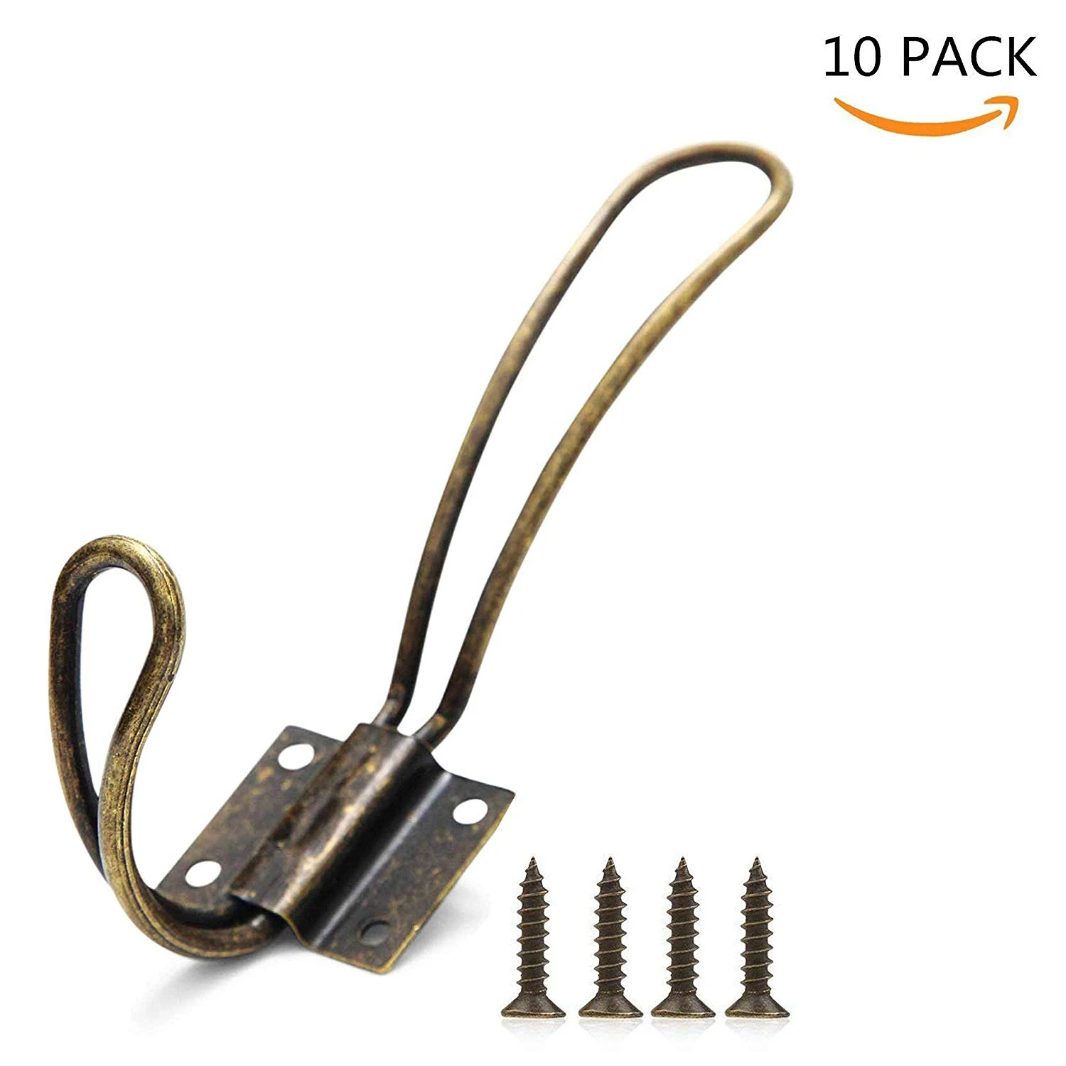 Wall-mounted antique coat hooks - 10 vintage double-layer hangers with large screws - Hard antique industrial heavy duty hook
Wall-mounted antique coat hooks - 10 vintage double-layer hangers with large screws - Hard antique industrial heavy duty hook