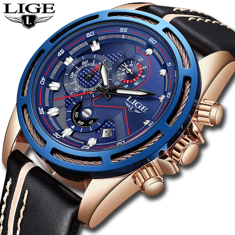LIGE Watch Men Fashion Sport Quartz Clock Leather Mens Watches Top Brand Luxury Gold Waterproof Business Watch Relogio Masculino
LIGE Watch Men Fashion Sport Quartz Clock Leather Mens Watches Top Brand Luxury Gold Waterproof Business Watch Relogio Masculino