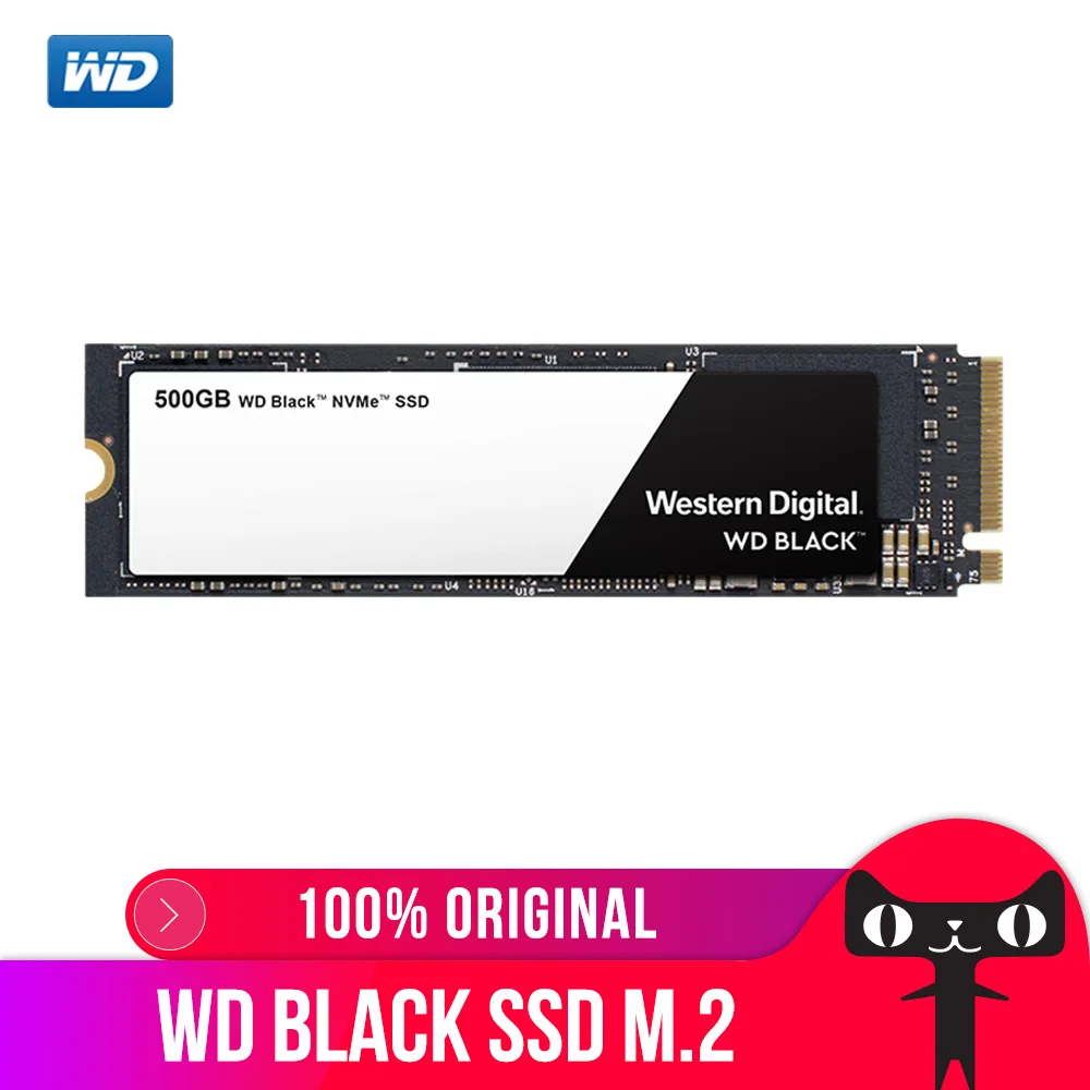 Фото WD SSD Black NVMe 3D NAND 500GB M.2 2280 WDS500G2X0C Solid State Drive Disk 3400MB/S PCIe Gen3 8Gb/s for PC Laptop notebook | Компьютеры и