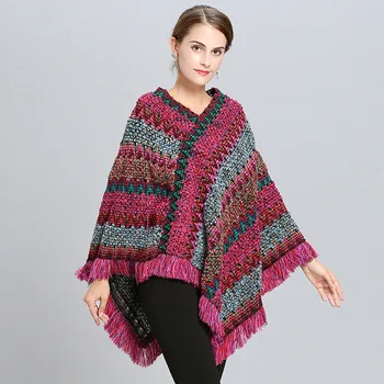 2019 New Womens Clothing Ponchos Autumn Winter Jacket Plus Size Colorful Striped Fringe Knit Shawl Cloak Jackets For Women
2019 New Womens Clothing Ponchos Autumn Winter Jacket Plus Size Colorful Striped Fringe Knit Shawl Cloak Jackets For Women