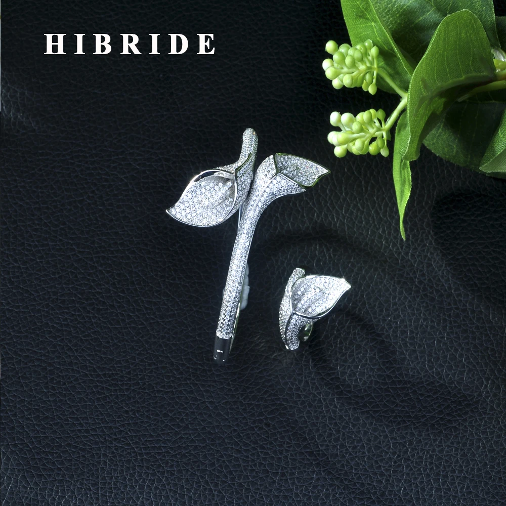 HIBRIDE Luxury Big Delicate Luxury Clear Cubic Zirconia Party Wedding Saudi Arabic Dubai Bangle Ring Set N-284
HIBRIDE Luxury Big Delicate Luxury Clear Cubic Zirconia Party Wedding Saudi Arabic Dubai Bangle Ring Set N-284