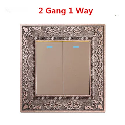4 Gang - 1 Gang 1 Way Wall Switch 4D Embossing Retro Zinc Alloy Panel Luxury On / Off Light Switch 16A AC 110~250V
4 Gang - 1 Gang 1 Way Wall Switch 4D Embossing Retro Zinc Alloy Panel Luxury On / Off Light Switch 16A AC 110~250V