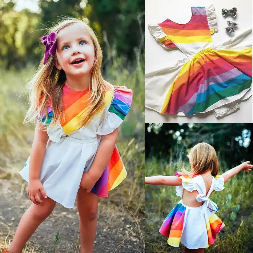 Fashion Rainbow Kids Baby Girl Romper Dress Striped Dress Ruffle Sleeve Party Dresses Romper
Fashion Rainbow Kids Baby Girl Romper Dress Striped Dress Ruffle Sleeve Party Dresses Romper
