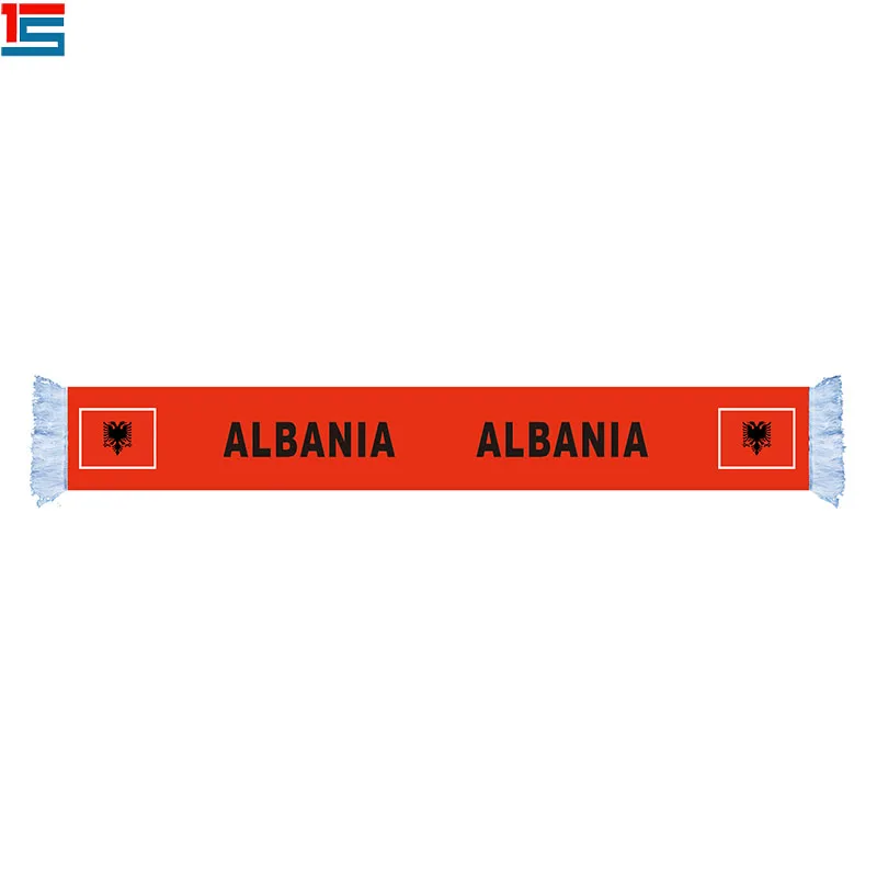 Best seller custom design woven football fan scarf soccer on sale ALBANIA national flag logo scarf
Best seller custom design woven football fan scarf soccer on sale ALBANIA national flag logo scarf