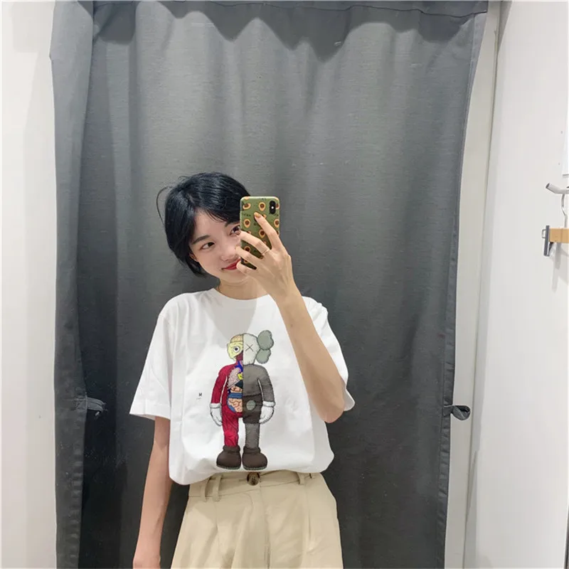Fashion Summer New Loose White Tops Women Cartoon Robot Print O-neck Casual Shirts 2019 Clothes
Fashion Summer New Loose White Tops Women Cartoon Robot Print O-neck Casual Shirts 2019 Clothes