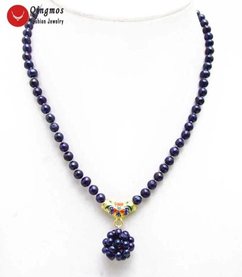 Qingmos Natural Pearl Necklace for Women with 4-5mm Black Round Pearl & Handwork Weaving Ball Pendant Necklace Jewelry nec6214
Qingmos Natural Pearl Necklace for Women with 4-5mm Black Round Pearl & Handwork Weaving Ball Pendant Necklace Jewelry nec6214