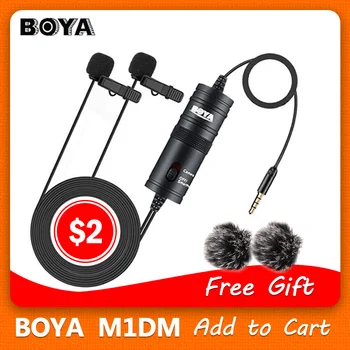 BOYA BY-M1DM Dualhead Lavalier Microphone BY-M1 Microfone Omnidirectional Clip-on Lapel Video Mic for iPhone Canon Nikon DSLR
BOYA BY-M1DM Dualhead Lavalier Microphone BY-M1 Microfone Omnidirectional Clip-on Lapel Video Mic for iPhone Canon Nikon DSLR