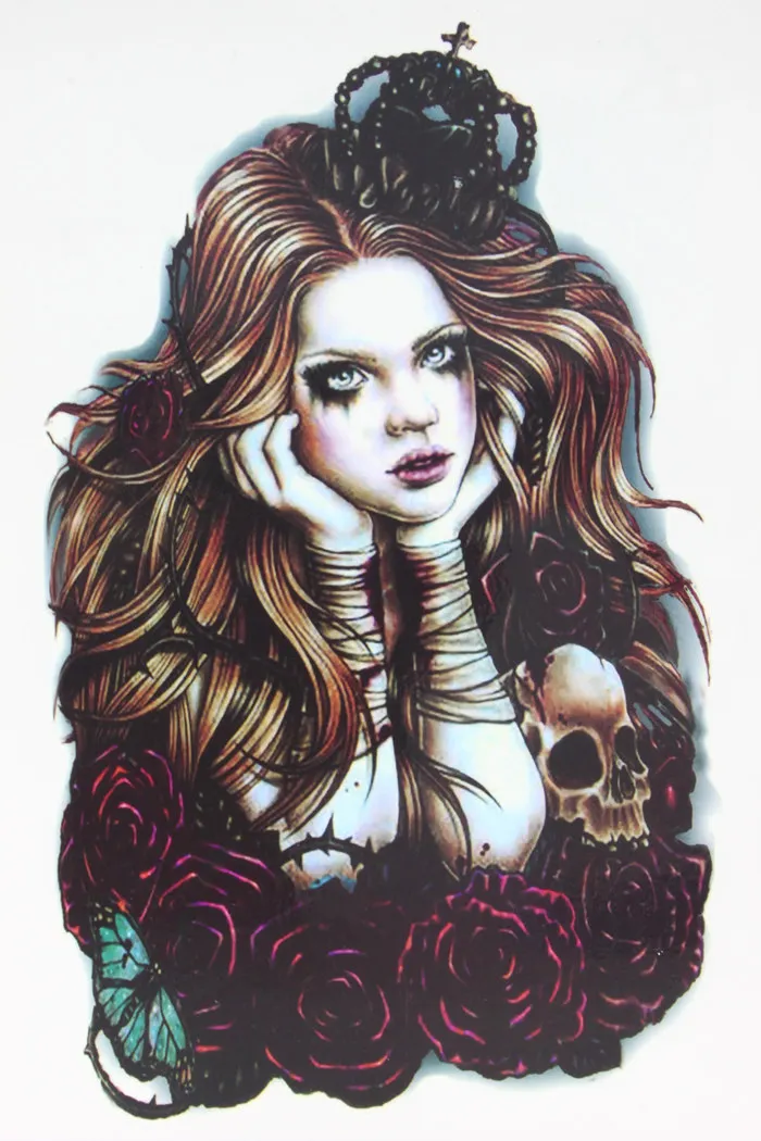 Dark Princess with Skull Tattoo 21 X 15 CM Sized Sexy Cool Beauty Tattoo Waterproof Hot Temporary Tattoo Stickers
Dark Princess with Skull Tattoo 21 X 15 CM Sized Sexy Cool Beauty Tattoo Waterproof Hot Temporary Tattoo Stickers