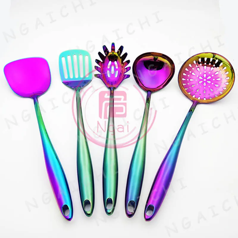 Oversize Stainless Steel Cooking Tools Set Electroplate Rainbow Color Spatula Dinnerware Set Colander Draining Kitchenware 1pcs
Oversize Stainless Steel Cooking Tools Set Electroplate Rainbow Color Spatula Dinnerware Set Colander Draining Kitchenware 1pcs
