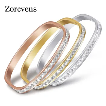 ZORCVENS New Rose Gold/Gold/Silver Color Bracelets & Bangles Stainless Steel 2 Row Sparkling Cubic zirconia Bracelet For Women
ZORCVENS New Rose Gold/Gold/Silver Color Bracelets & Bangles Stainless Steel 2 Row Sparkling Cubic zirconia Bracelet For Women