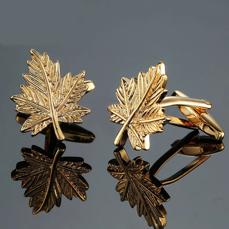High Quality Copper Gold French Shirt Maple Leaves Cufflinks Men Jewelry luxury Unique Cuff Links Designer Brand Gift for Men
High Quality Copper Gold French Shirt Maple Leaves Cufflinks Men Jewelry luxury Unique Cuff Links Designer Brand Gift for Men