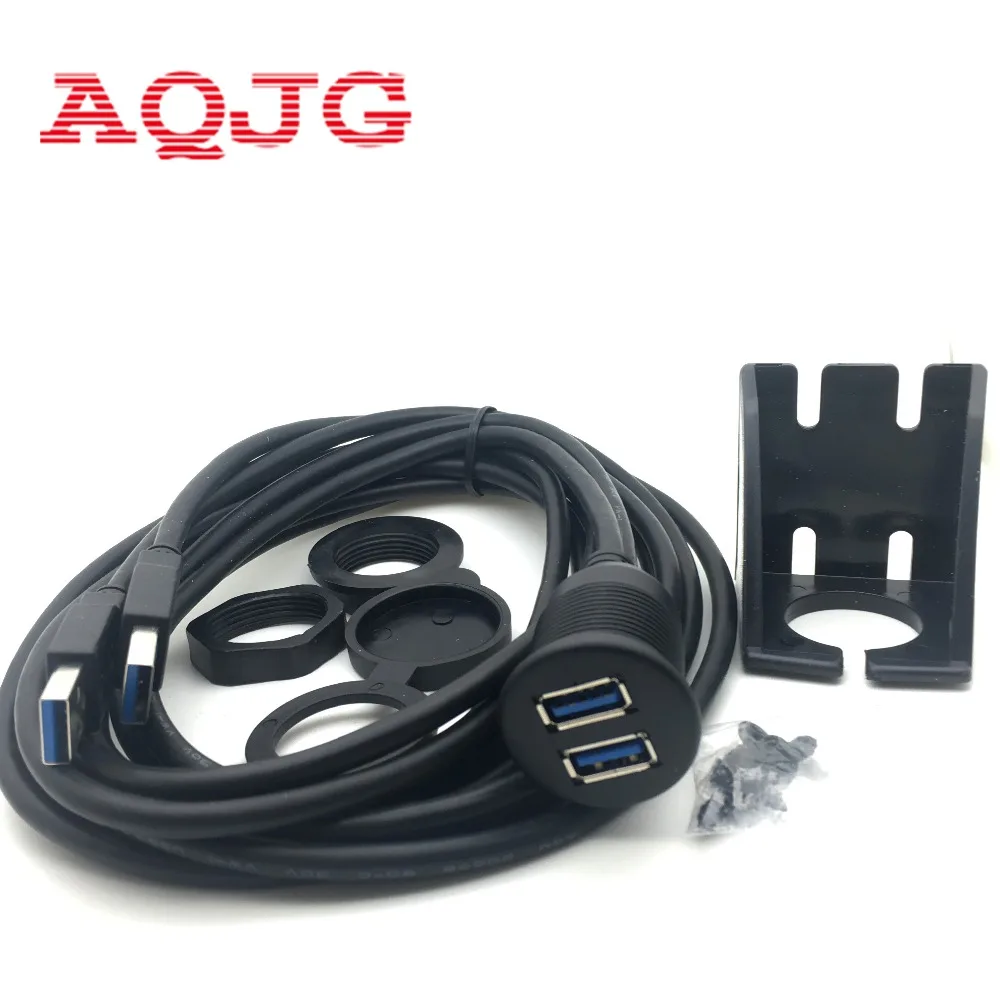 AQJG 2 Ports Dual USB 3.0 Extension AUX Flush Mount Car Mount Extension Cable for Car Truck Boat Motorcycle Dashboard Panel - 1M
AQJG 2 Ports Dual USB 3.0 Extension AUX Flush Mount Car Mount Extension Cable for Car Truck Boat Motorcycle Dashboard Panel - 1M