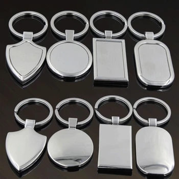 

FREE shipping stainless steel 4 Designs Newest Metal Blank Keychains Advertising Custom LOGO Keyrings for Promotional Gifts