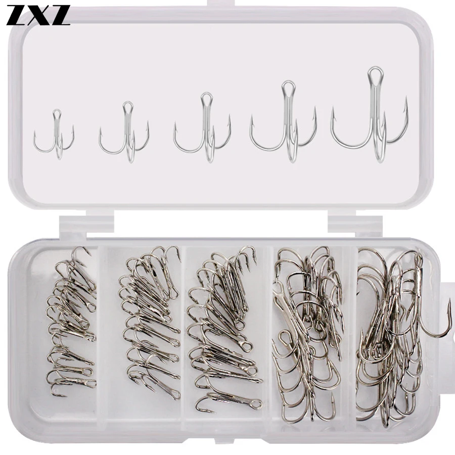 50pcs Mixed Size Barbed Fishing Treble Hook Set 4# 6# 8# 10# Carp Steel Jig Hooks Ice Sea Fishing Round Bend Pesca Hooks
50pcs Mixed Size Barbed Fishing Treble Hook Set 4# 6# 8# 10# Carp Steel Jig Hooks Ice Sea Fishing Round Bend Pesca Hooks