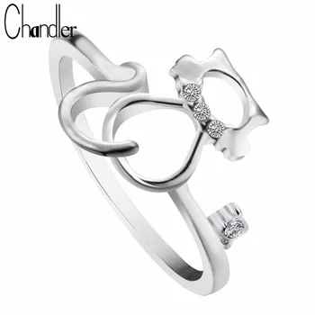 10pcs Silver Gold Plated Cute Miaow Cat Kitty Rings Adjustable Metal Animal Jewelry For Women Party Accessaries Free Shipping