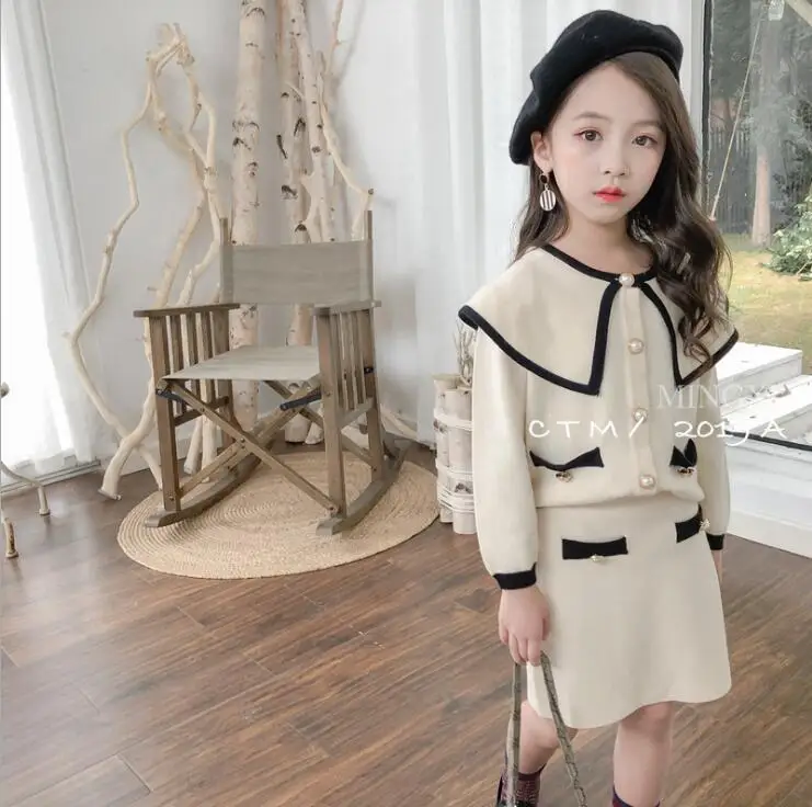 2019 new wholesale girls 2 pcs knitted set sweater coat+ skirt fashion cotton autumn winter girls suit 3-8t B993
2019 new wholesale girls 2 pcs knitted set sweater coat+ skirt fashion cotton autumn winter girls suit 3-8t B993