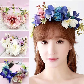 24 designs bride wedding flower wreath Bohemia beach hair crown women headdress jewelry Studio Photos ornaments Hair Accessories
24 designs bride wedding flower wreath Bohemia beach hair crown women headdress jewelry Studio Photos ornaments Hair Accessories