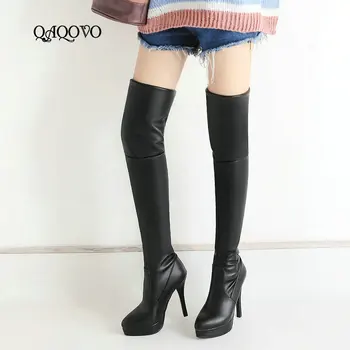 2018 Women's Winter Shoes Elasticity Pu Over the Knee Boots Platform Autumn Boots Fashion High Heels Boots Black White Yellow
2018 Women's Winter Shoes Elasticity Pu Over the Knee Boots Platform Autumn Boots Fashion High Heels Boots Black White Yellow