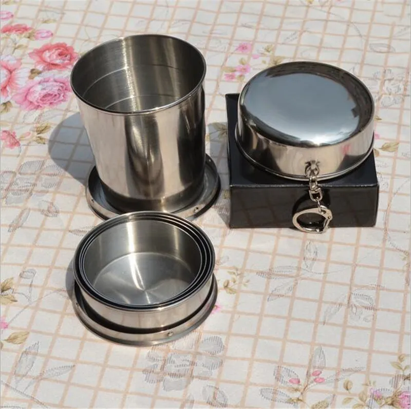 Stainless Steel Tea Cup 1PC 60ml 140ml 240ml Portable Outdoor Travel Camping Folding Collapsible Cup With Key chain
Stainless Steel Tea Cup 1PC 60ml 140ml 240ml Portable Outdoor Travel Camping Folding Collapsible Cup With Key chain
