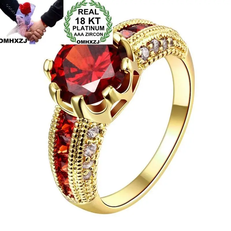 OMHXZJ Wholesale European Fashion Woman Man Party Wedding Gift Round White Red AAA Zircon 18KT Yellow Gold Rose Gold Ring RR451
OMHXZJ Wholesale European Fashion Woman Man Party Wedding Gift Round White Red AAA Zircon 18KT Yellow Gold Rose Gold Ring RR451