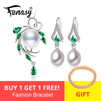 FENASY Pearl Jewelry Sets,Pearl Pendant Necklace Earrings For Women ,Bohemian 925 sterling silver Emerald leaf big earrings set
FENASY Pearl Jewelry Sets,Pearl Pendant Necklace Earrings For Women ,Bohemian 925 sterling silver Emerald leaf big earrings set