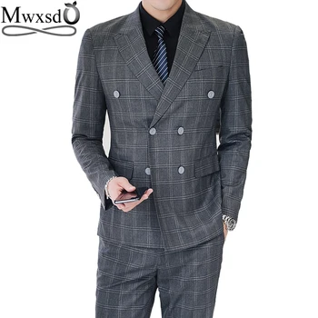 Mwxsd Men striped plaid suits set 3 piece (blazer+vest+trouser) men formal double breasted suit blazer jacket for wedding part
Mwxsd Men striped plaid suits set 3 piece (blazer+vest+trouser) men formal double breasted suit blazer jacket for wedding part