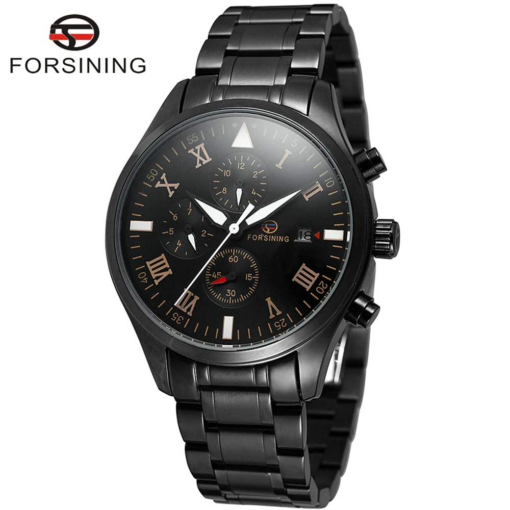 FORSINING Brand Mens Roman Number Stainless Steel Automatic Mechanical Watch Fashion Calendar Wristwatch Relogio Releges
FORSINING Brand Mens Roman Number Stainless Steel Automatic Mechanical Watch Fashion Calendar Wristwatch Relogio Releges